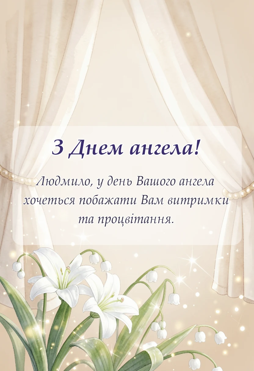 унікальна листівка - день ангела людмили картинки українською