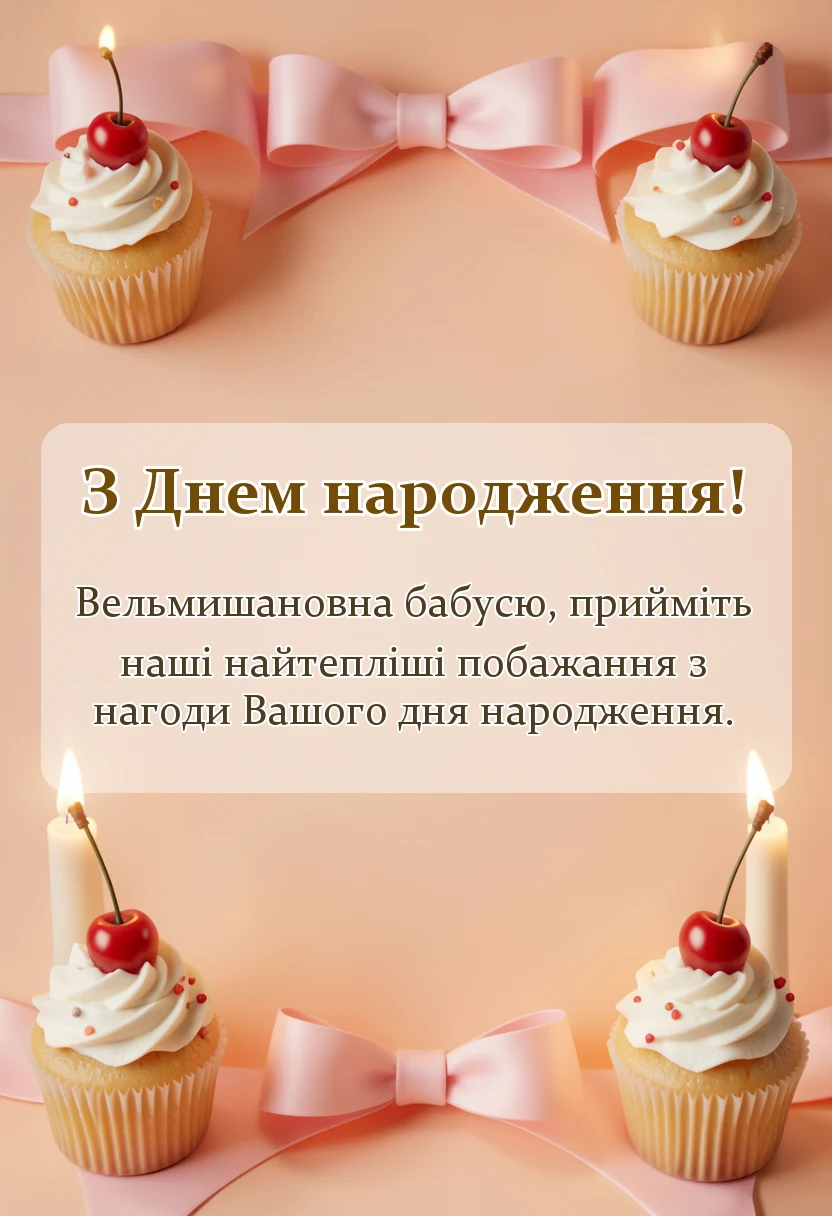 унікальна листівка - привітання з днем народження бабусі від онуків