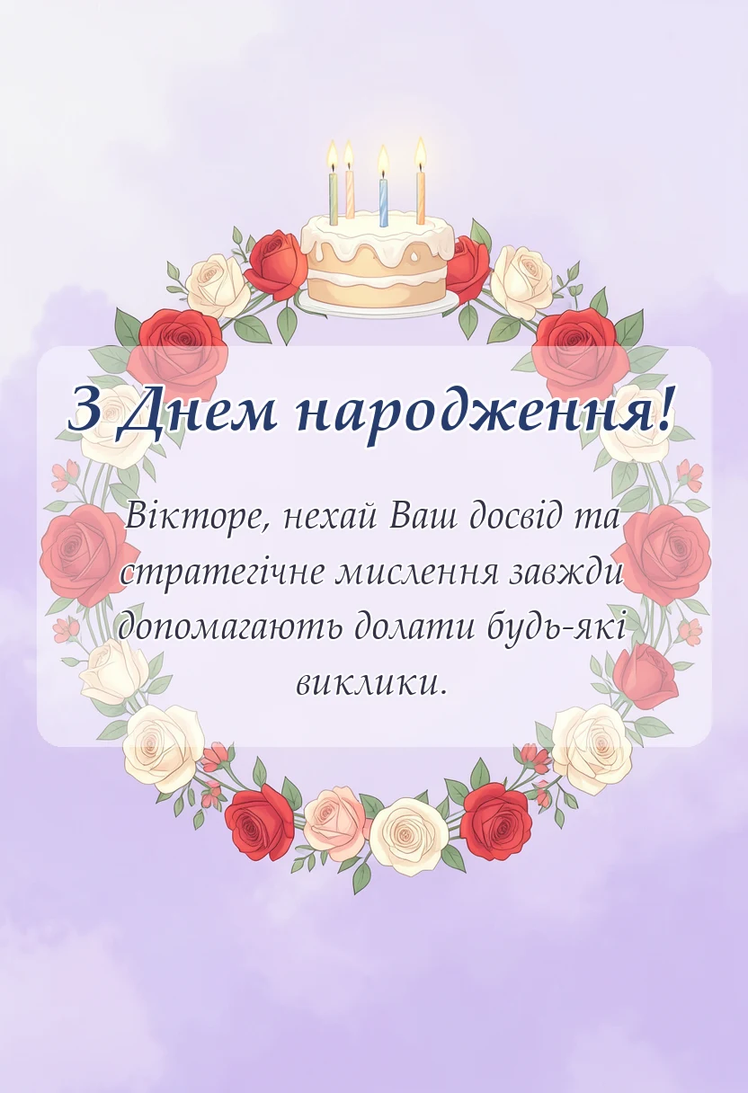 святкова картинка: привітання з днем народження віктору