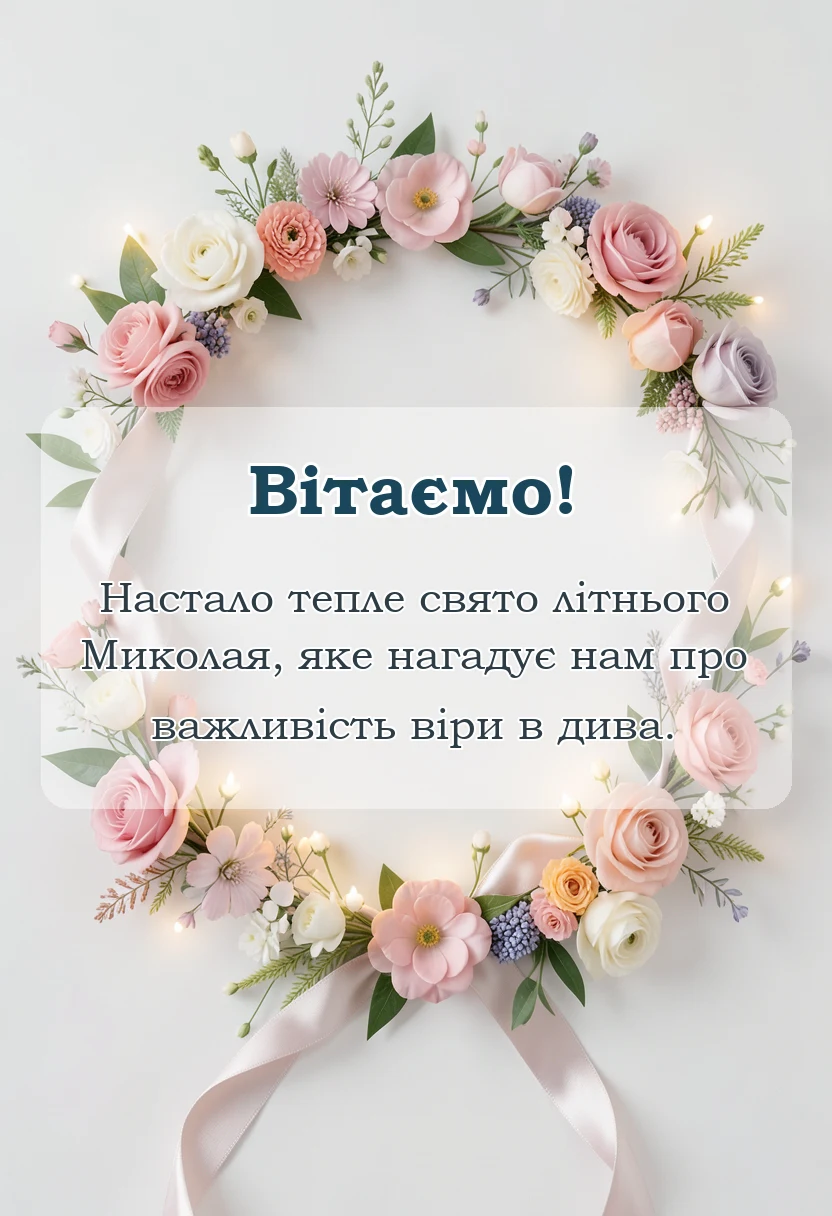 листівка з побажанням - листівки з днем святого миколая чудотворця літнього
