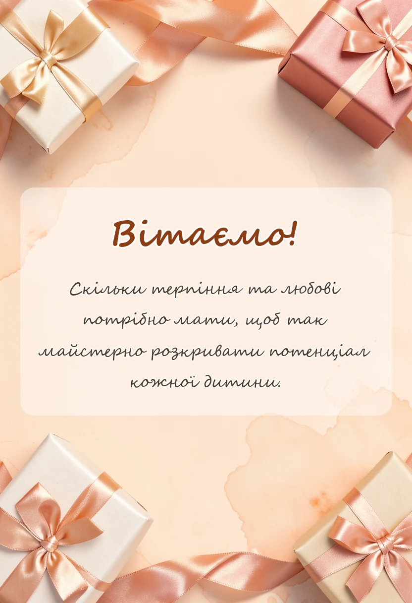 листівка з побажанням - подяка вчителю за дитину