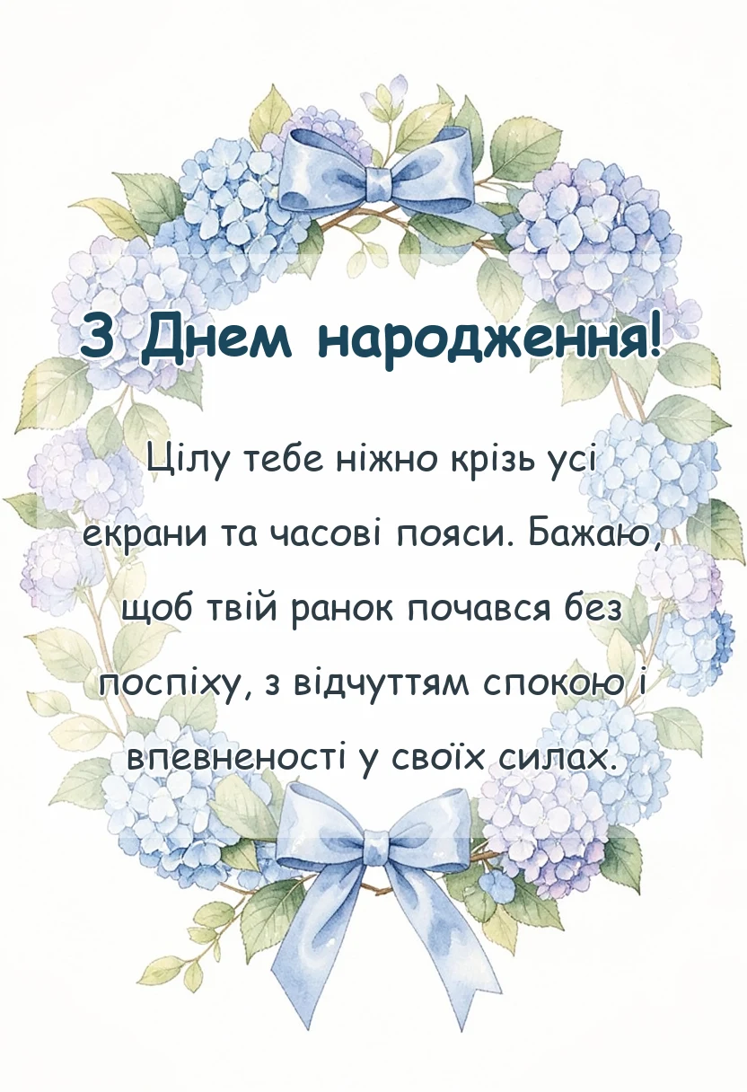 унікальна листівка - привітання доброго ранку коханому на відстані