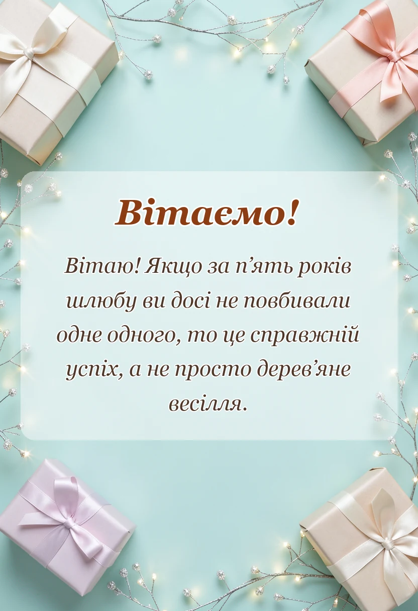 листівка з побажанням - картинки з дерев'яним весіллям