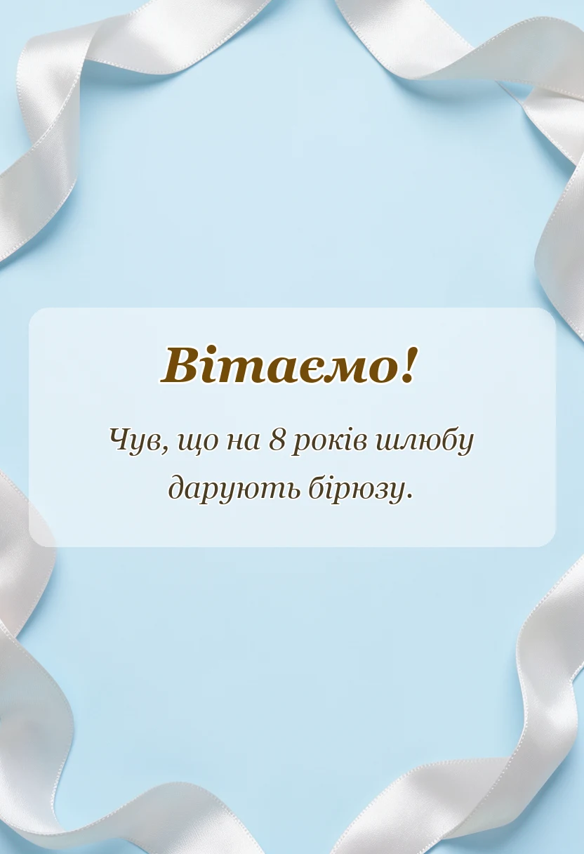 листівка з побажанням - привітання з бірюзовим весіллям своїми словами