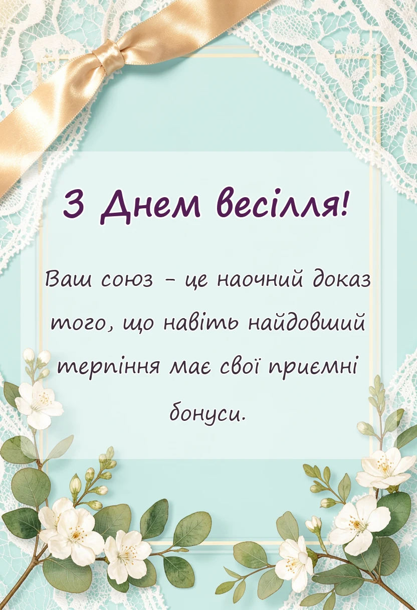 унікальна листівка - привітання з весіллям батькам