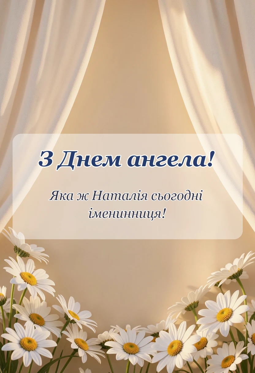 вітальна листівка - день ангела наталії привітання