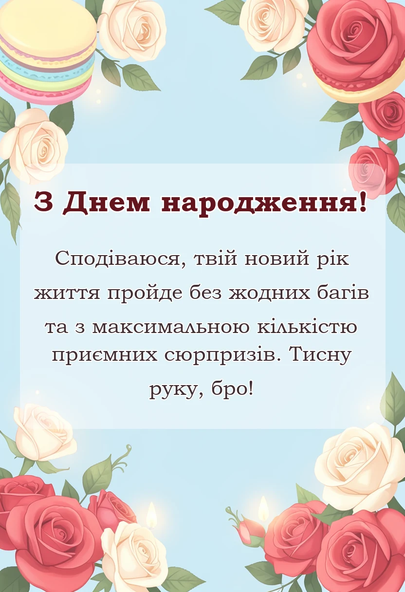 унікальна листівка - привітання з днем народження для хлопця тексти своїми