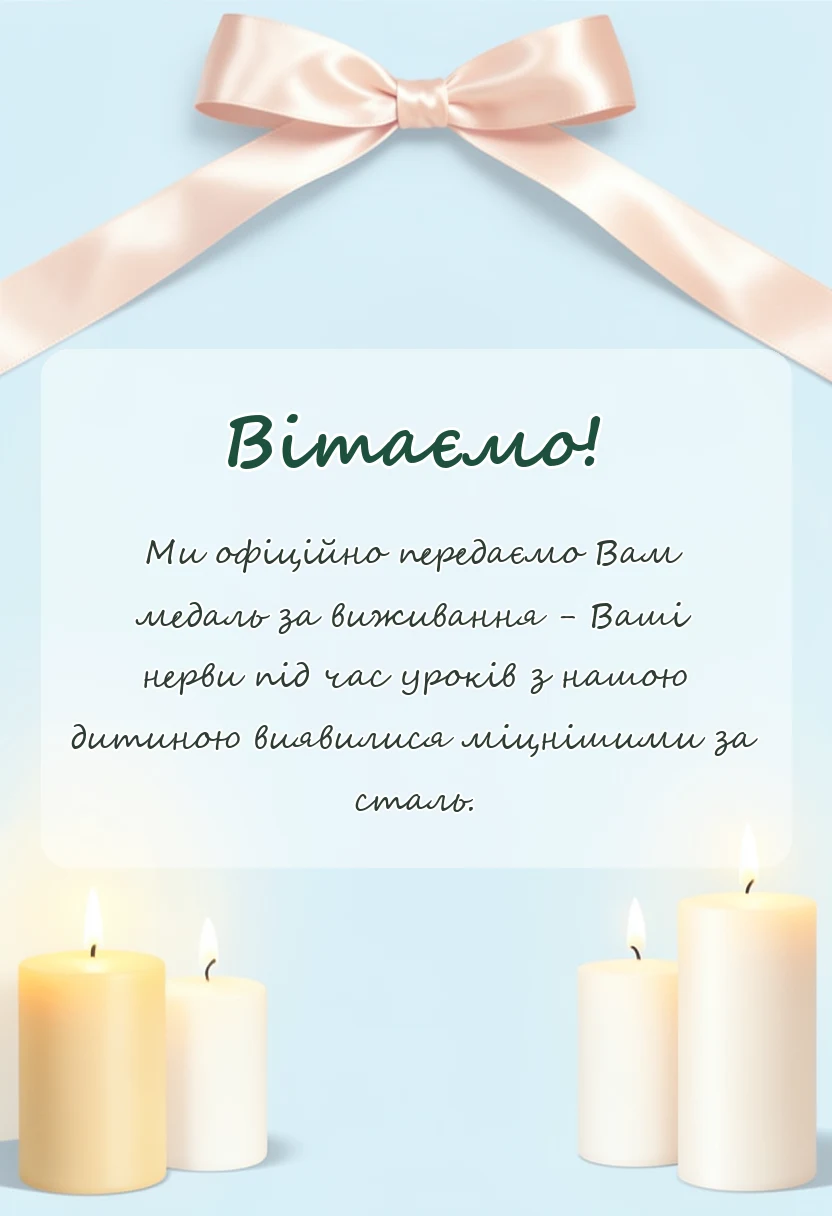 листівка з побажанням - подяка вчителю за дитину