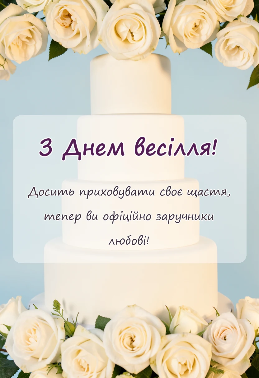 листівка з побажанням - привітання з весіллям батькам