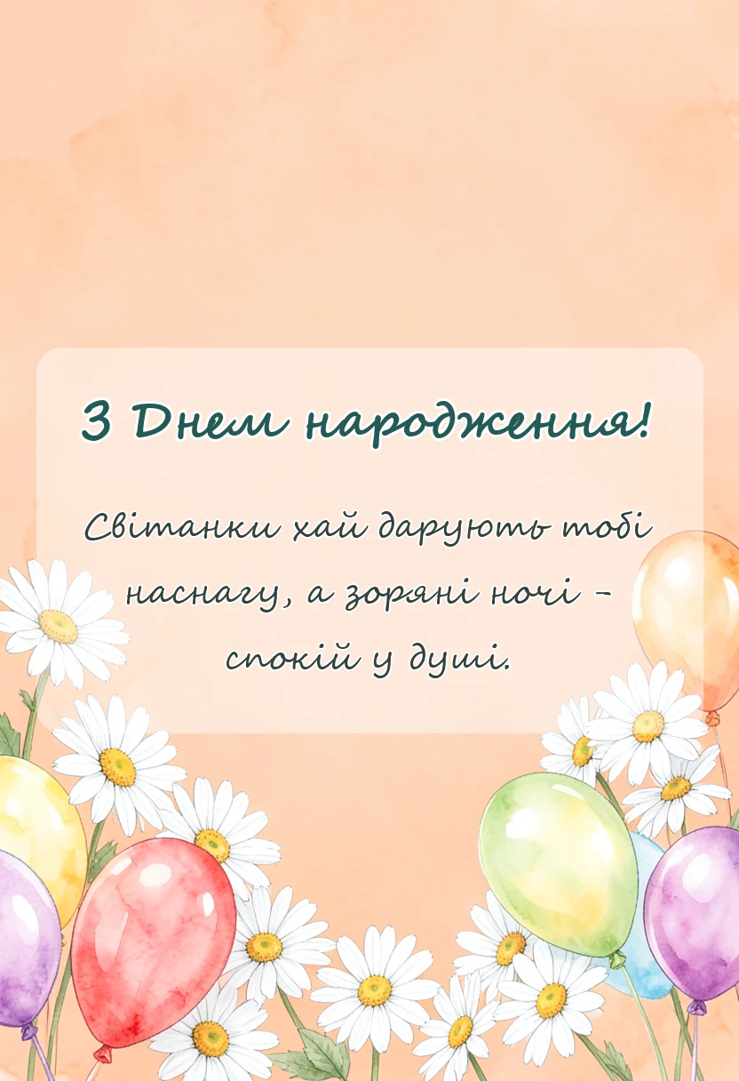 вітальна листівка - зворушливі привітання з днем народження похреснику