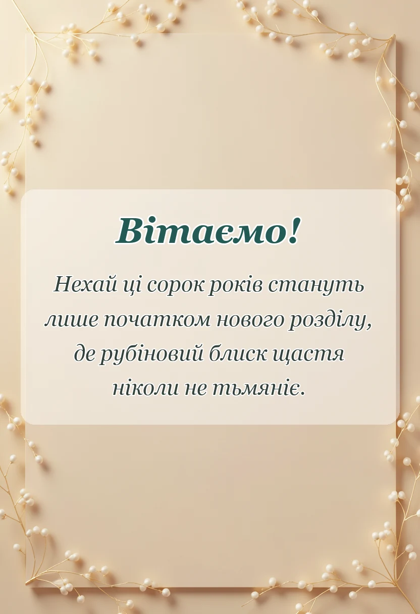 унікальна листівка - картинки рубінового весілля