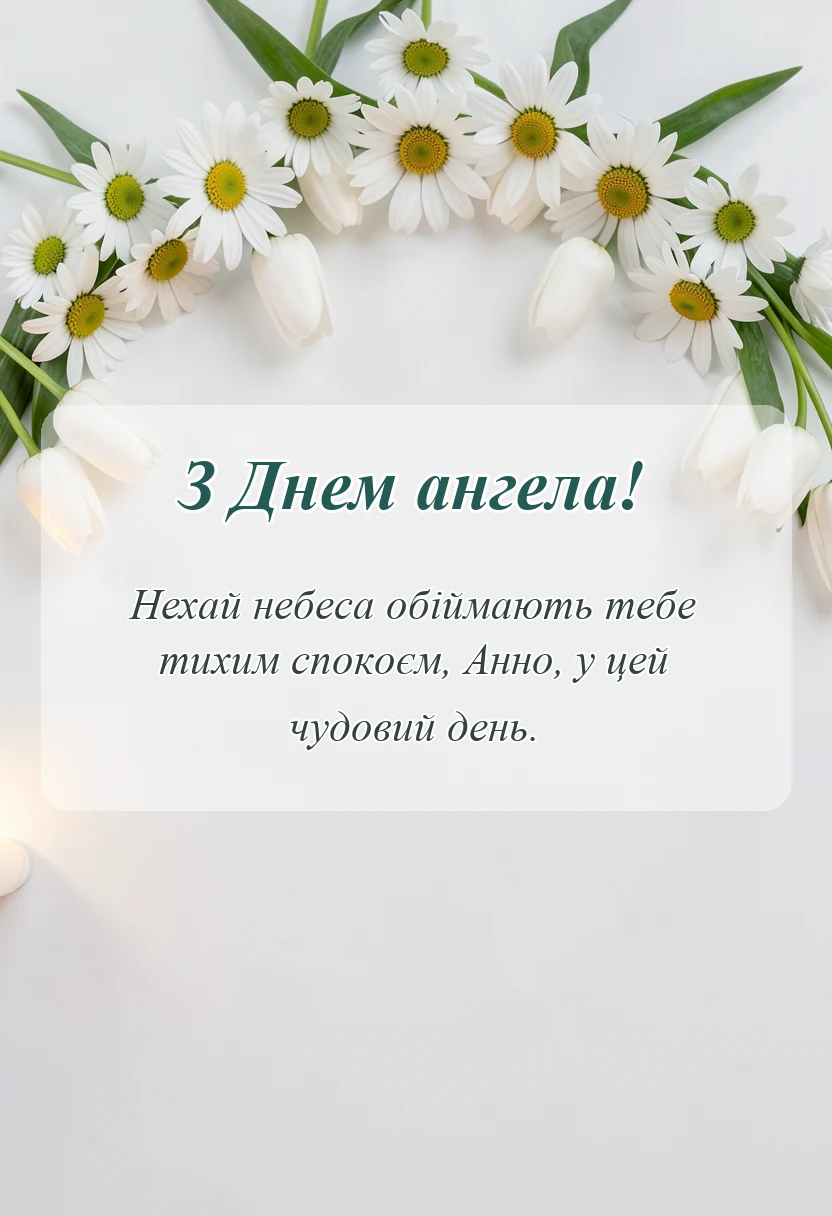 унікальна листівка - привітання з днем ангела анни картинки