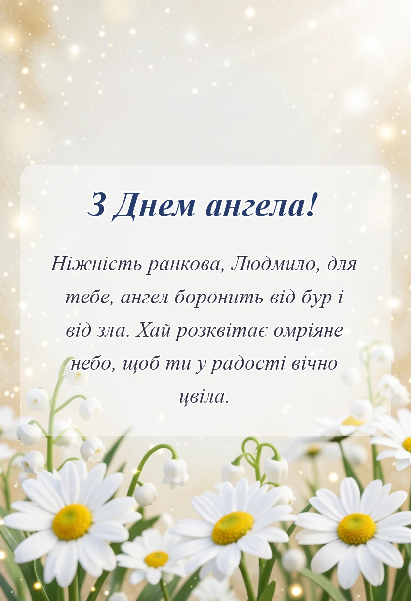 унікальна листівка - день ангела людмили картинки українською