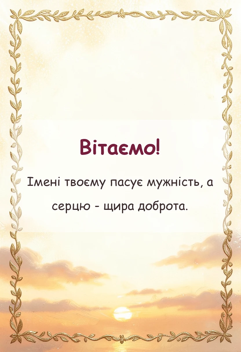 унікальна листівка - привітання з днем андрія первозванного