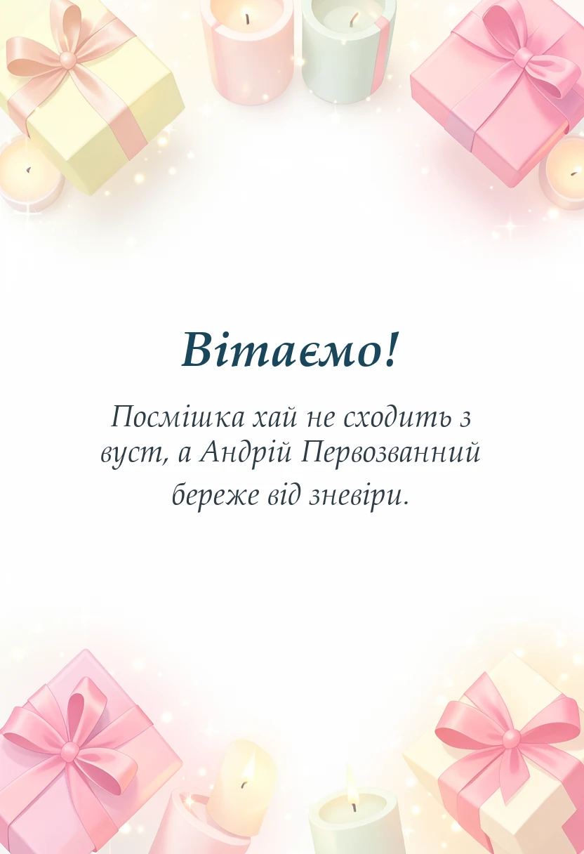 унікальна листівка - привітання з днем андрія первозванного