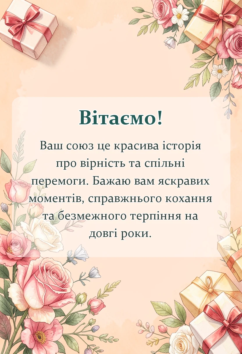 святкова картинка: жерстяне весілля 8 років картинки українською