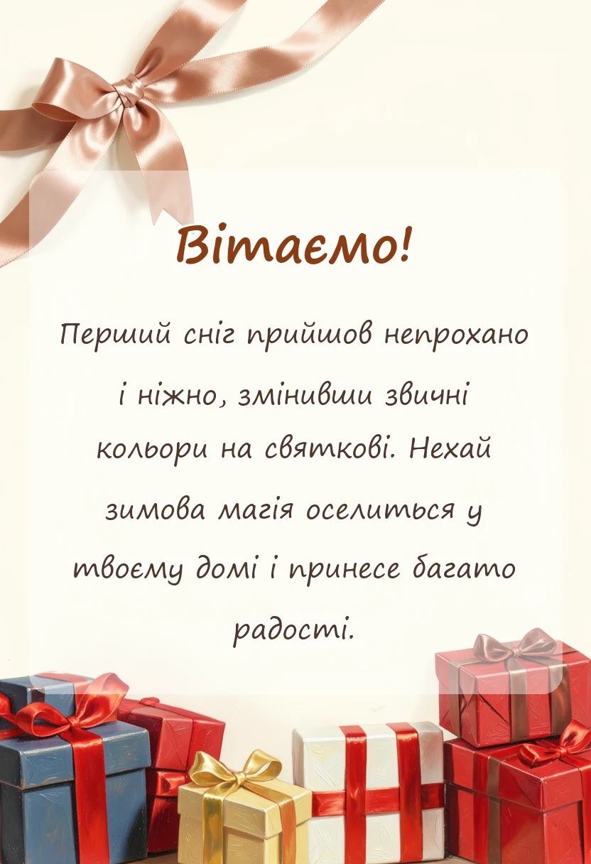 листівка з побажанням - з першим снігом картинки