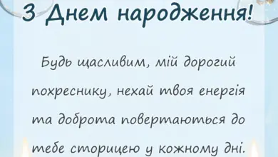 святкова картинка: зворушливі привітання з днем народження похреснику