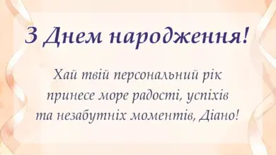 вітальна листівка - картинки з днем народження діані українською