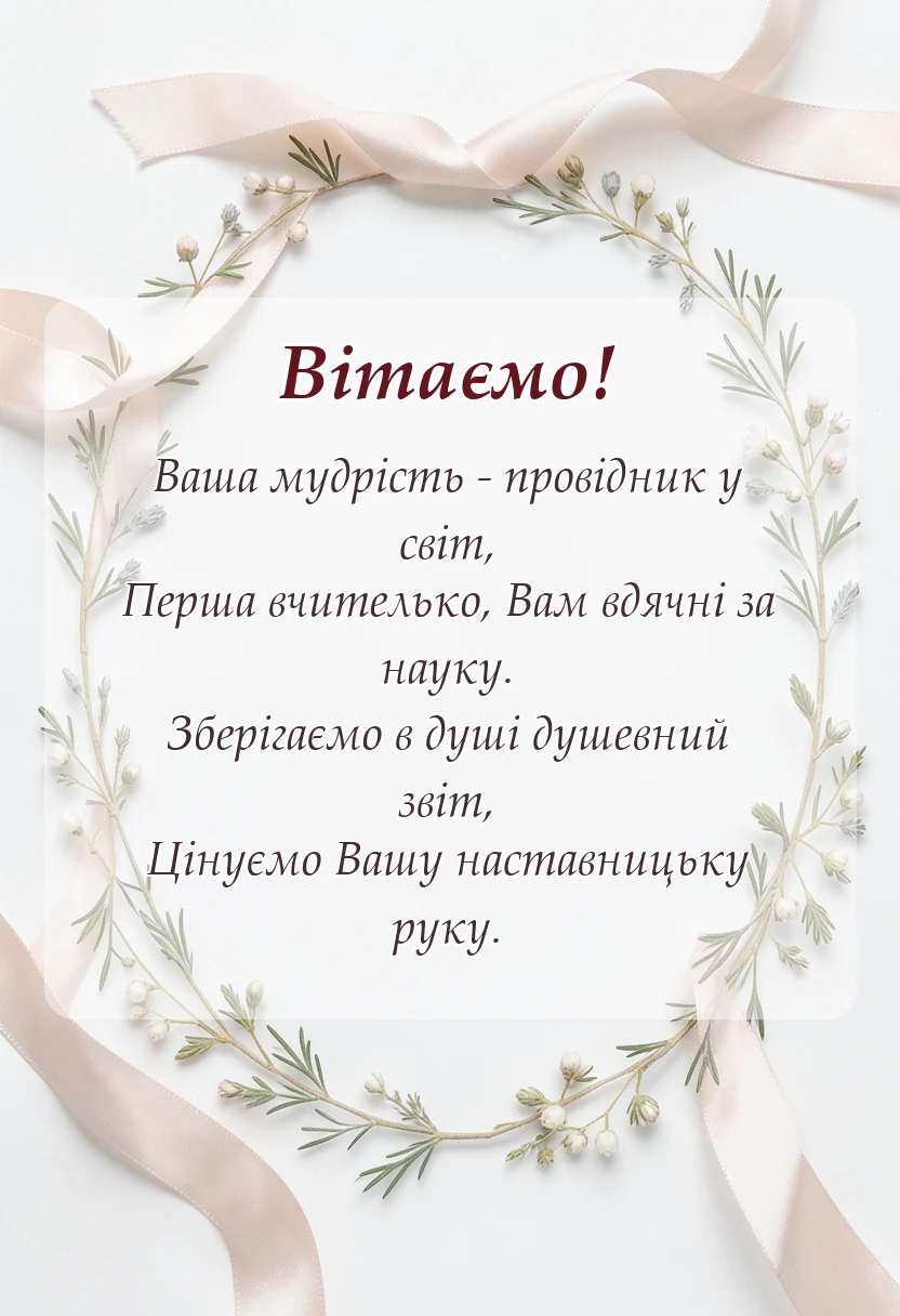 святкова картинка: вірші подяки першій вчительці