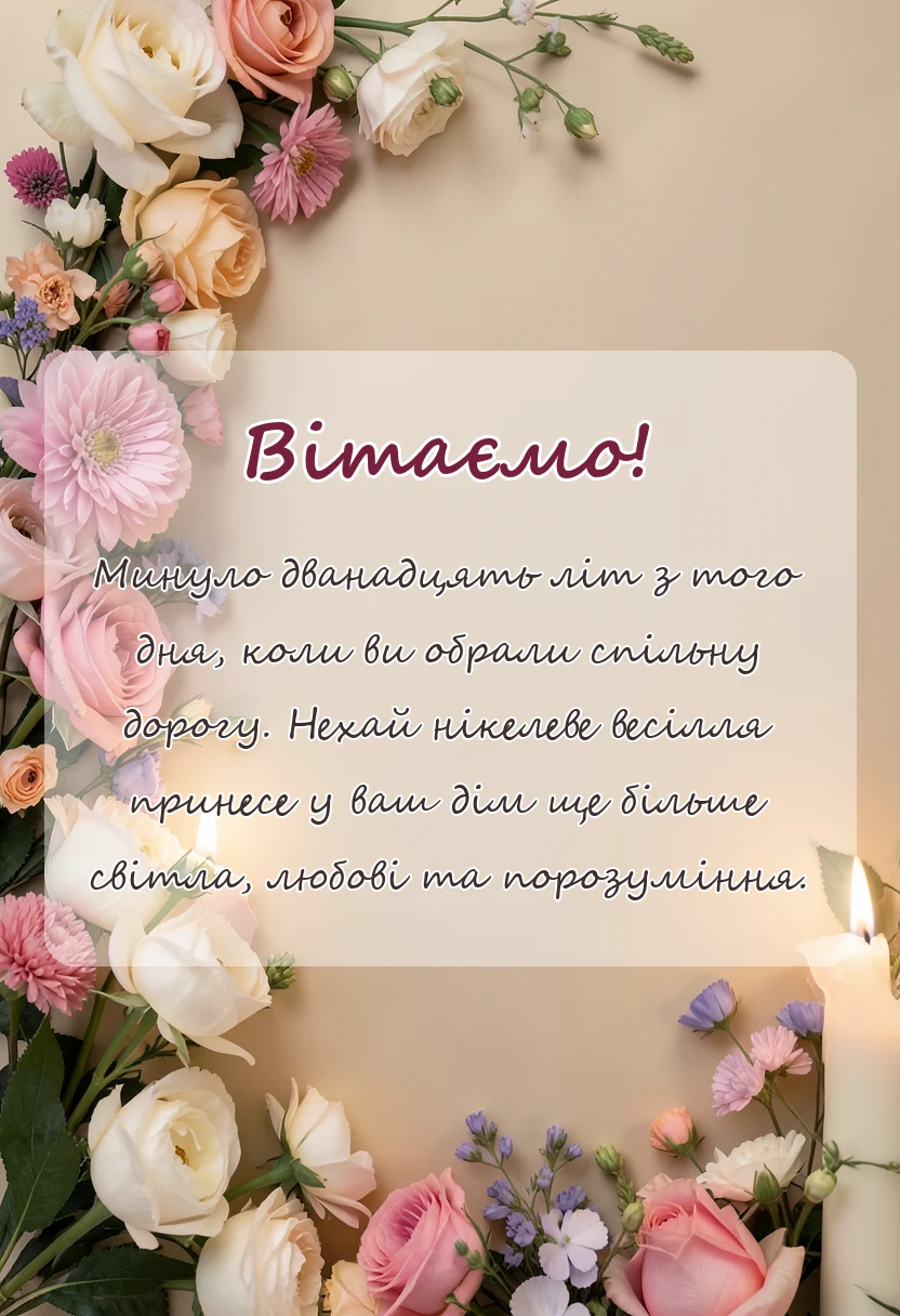 унікальна листівка - картинки з нікелевим весіллям