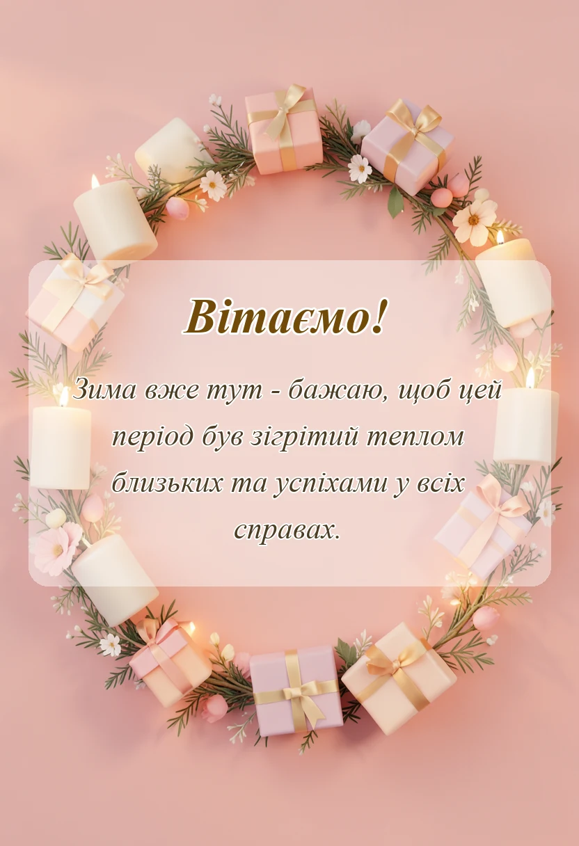 красива листівка: картинки з першим днем зими