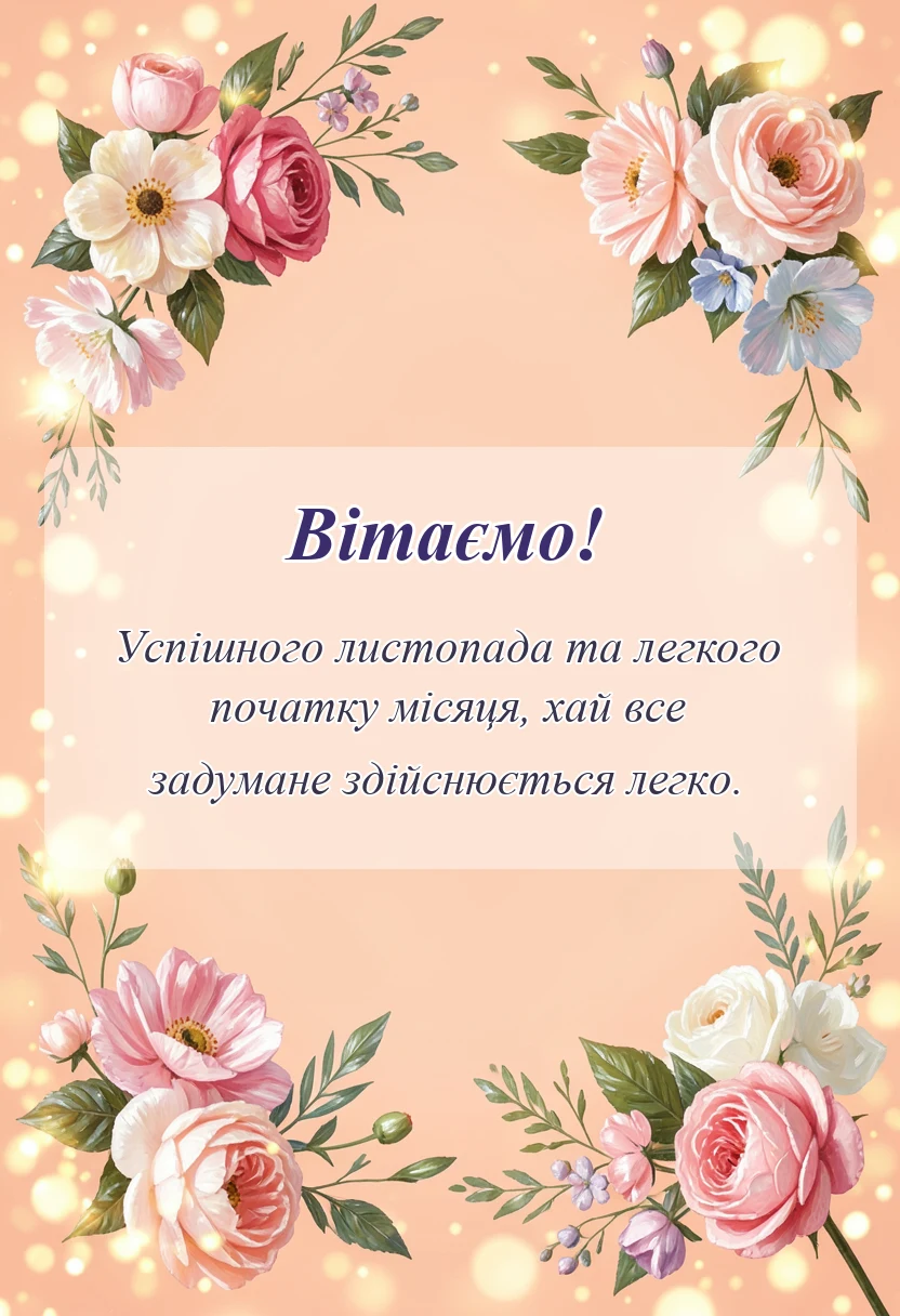 святкова картинка: картинки з першим днем листопада