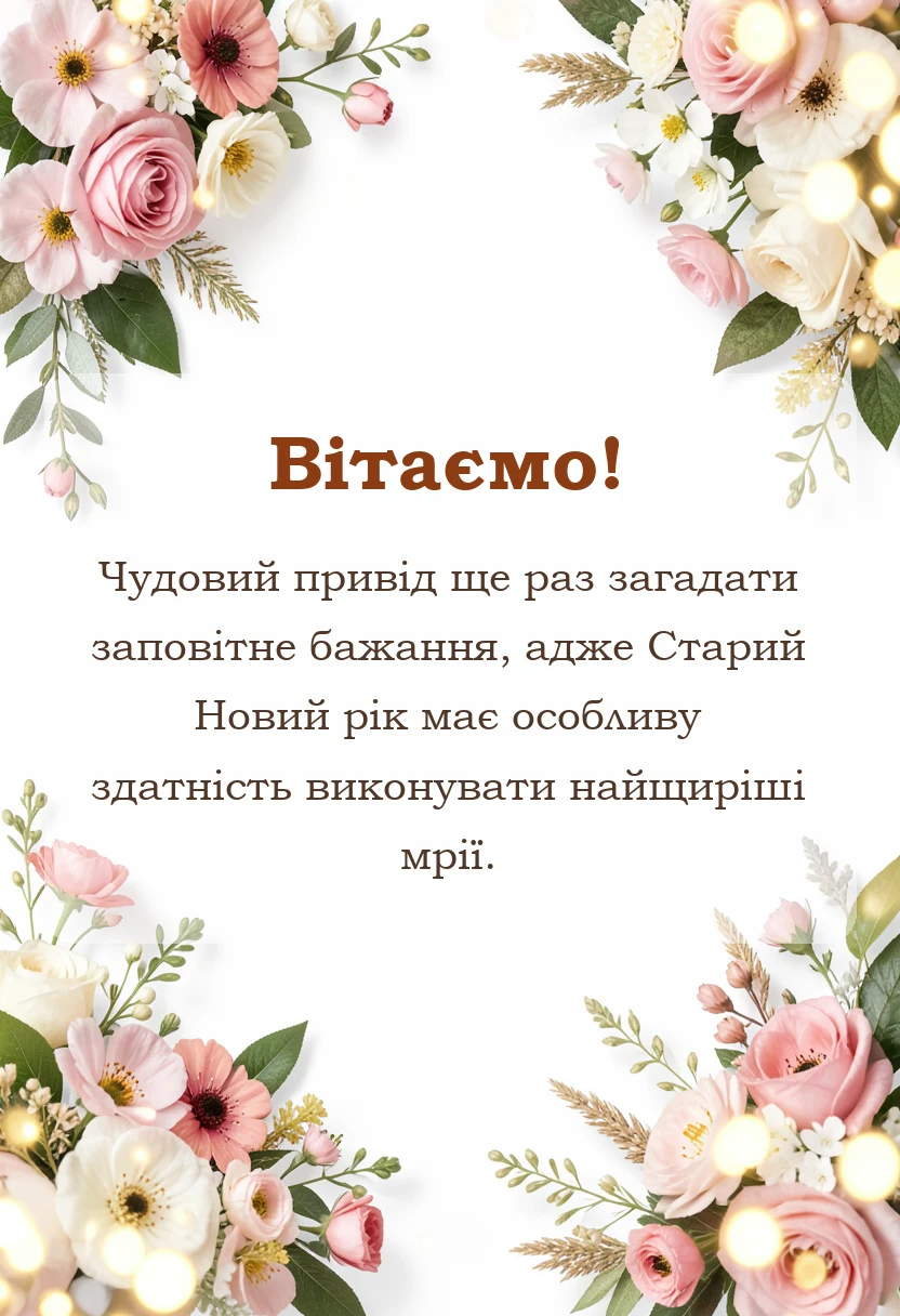 унікальна листівка - картинки зі старим новим роком українською мовою