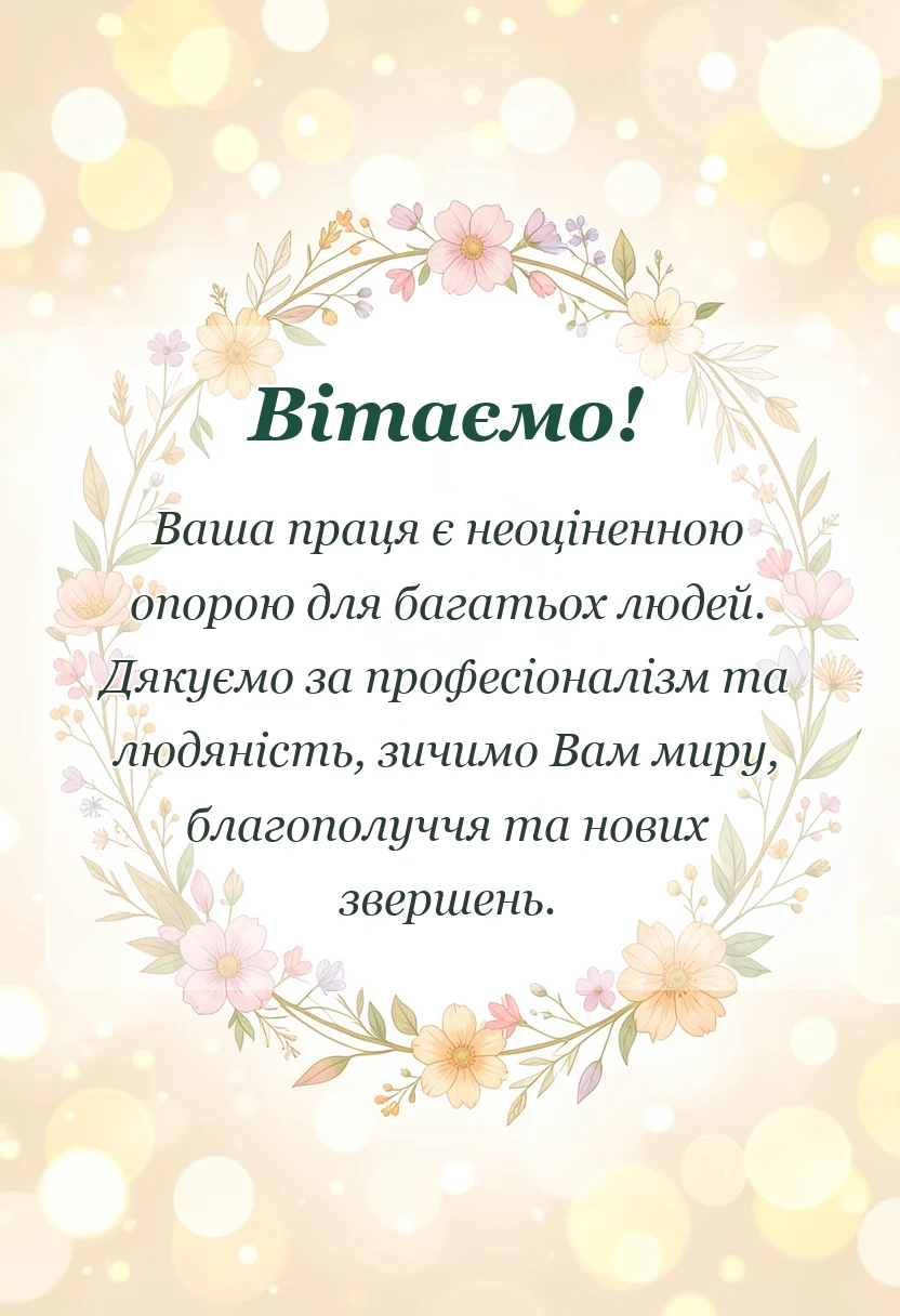листівка з побажанням - вітальна листівка з днем працівника соціальної сфери