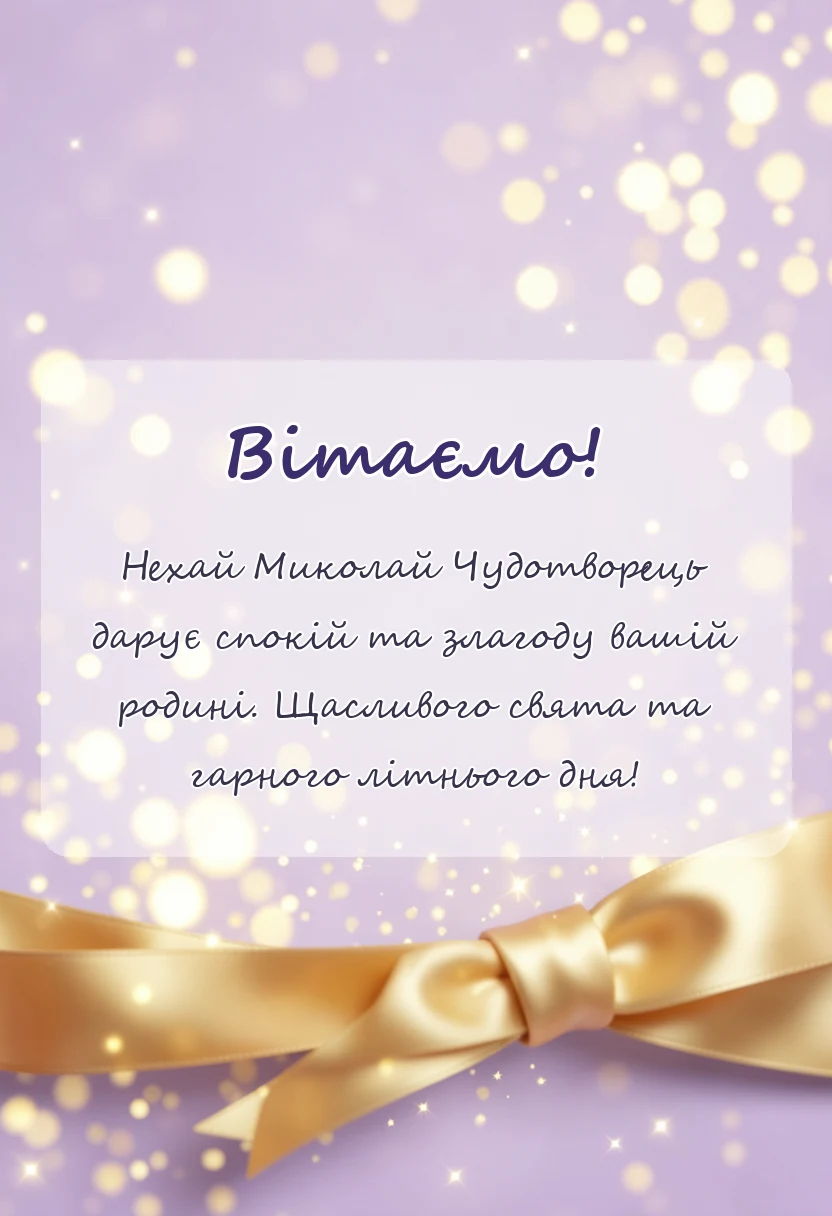 листівка з побажанням - листівки з днем святого миколая чудотворця літнього