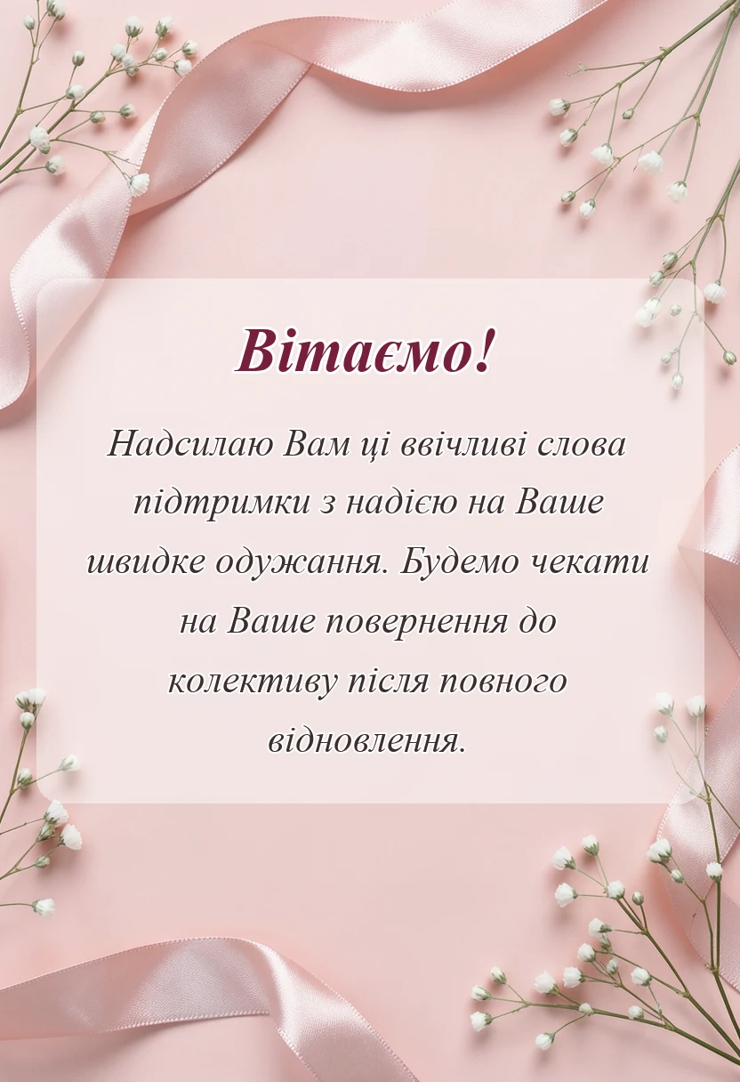 унікальна листівка - побажання одужання картинки