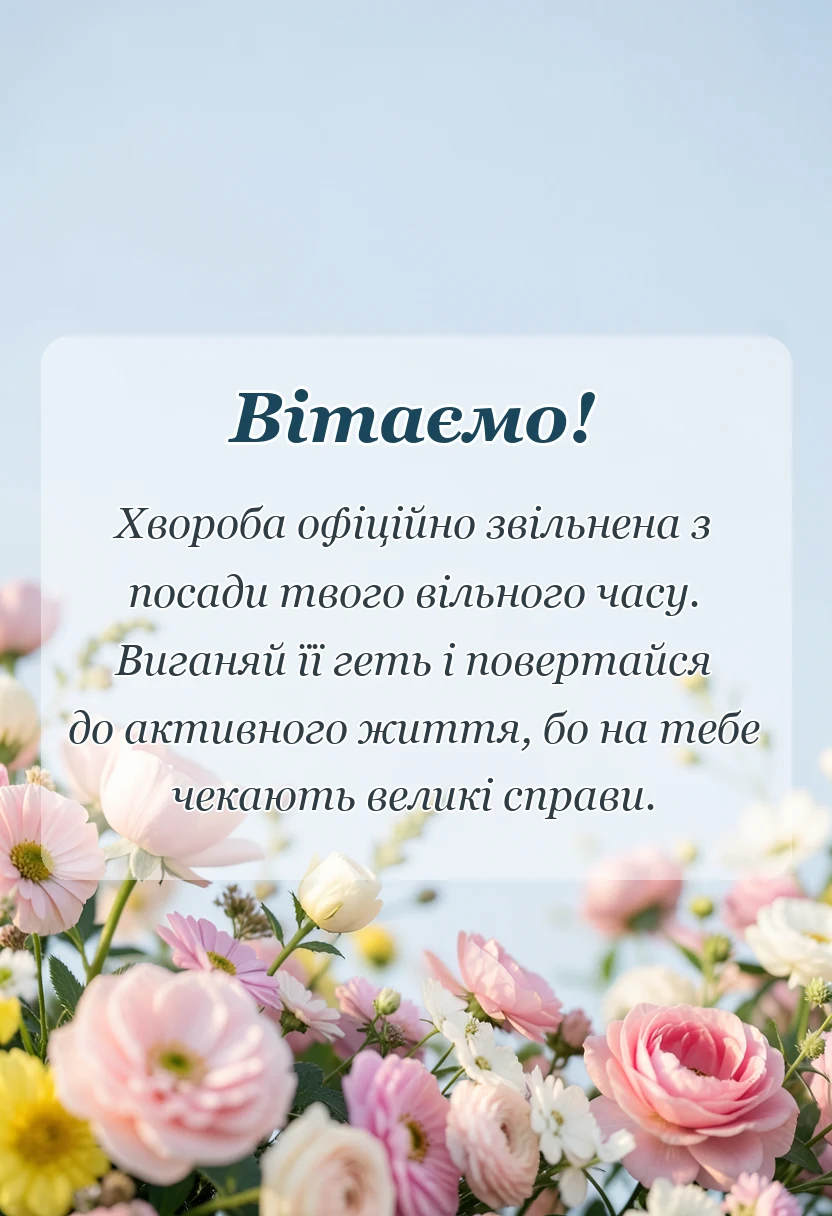 листівка з побажанням - побажання швидкого одужання прикольні