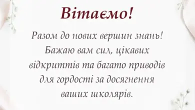 листівка з побажанням - привітання батьків з початком нового навчального року