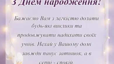 вітальна листівка - привітання вчителя з днем народження