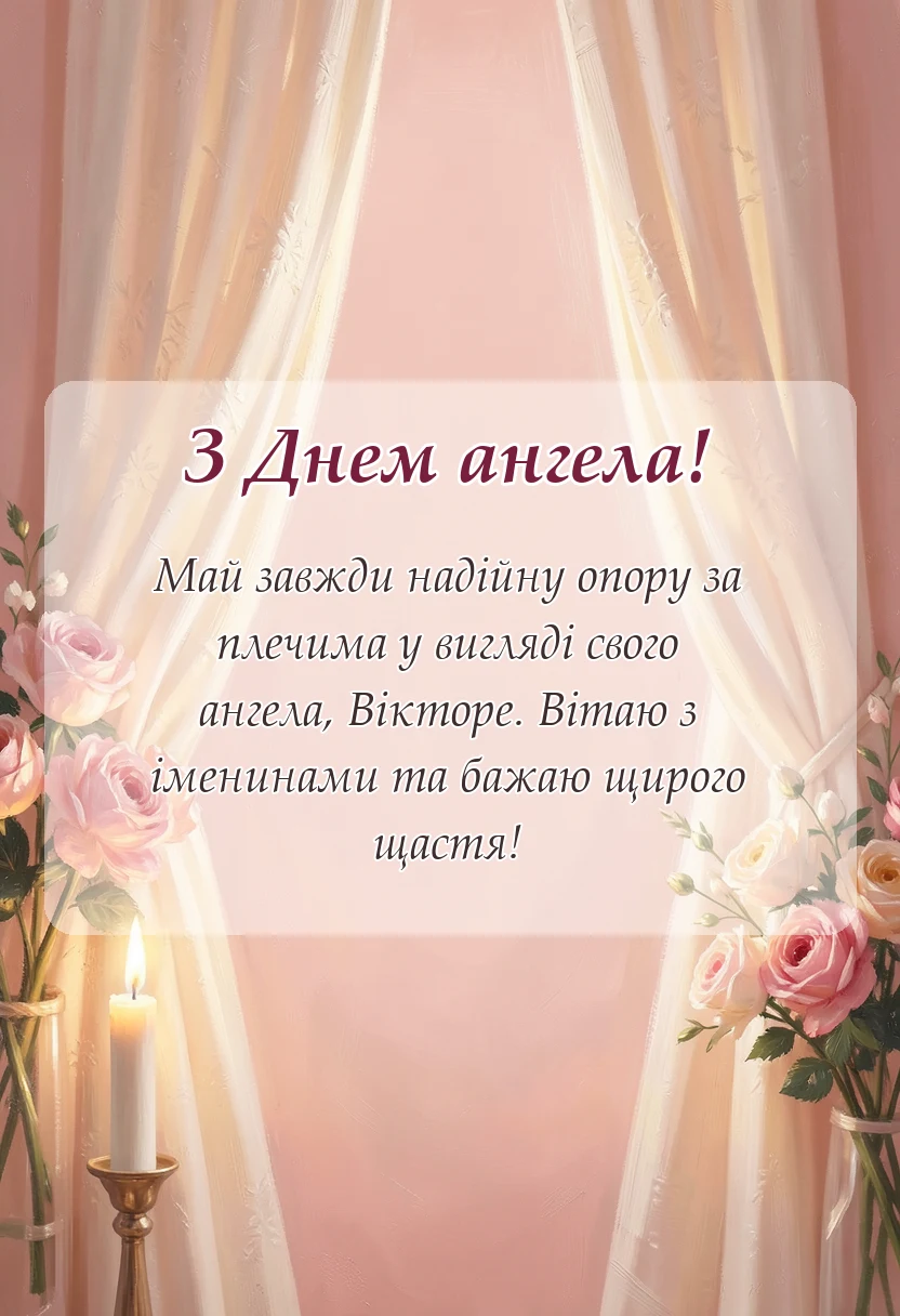 вітальна листівка - привітання з днем ангела віктор