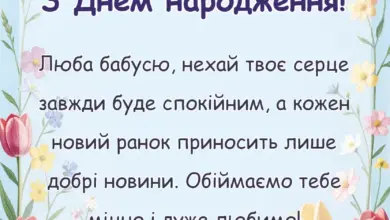вітальна листівка - привітання з днем народження бабусі від онуків