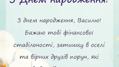 святкова картинка: привітання з днем народження василь