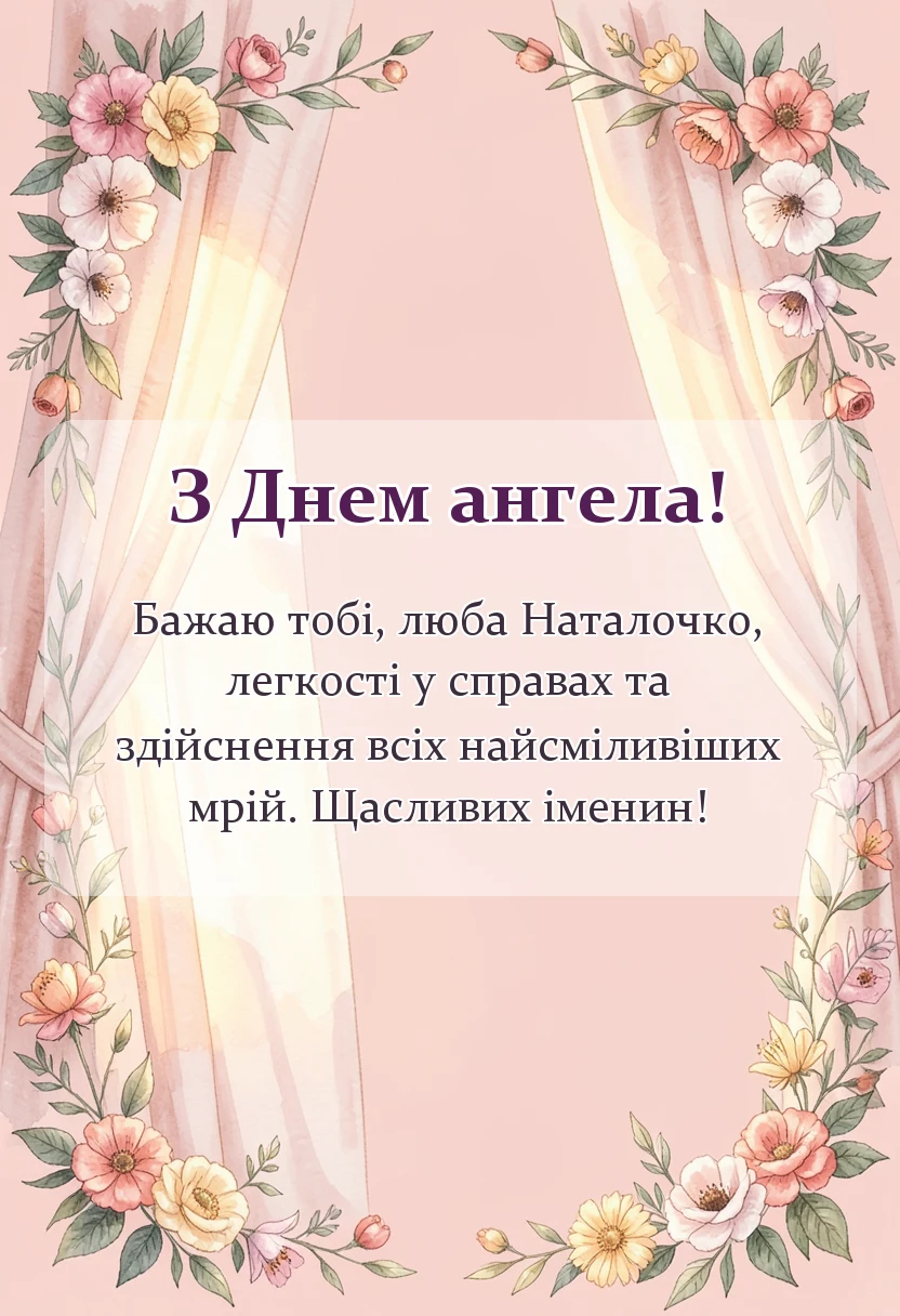 листівка з побажанням - день ангела наталії привітання
