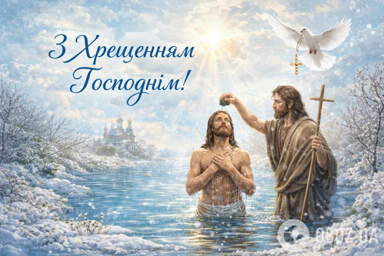 Христос і Іван Хреститель у воді під час Водохрещя